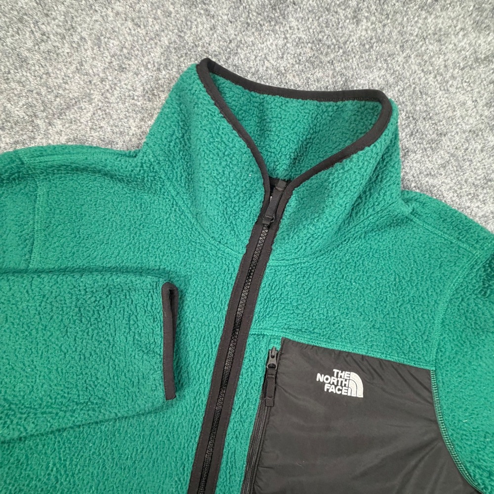 The North Face Sherpa Fleece Jacket Womens XL Green Full Zip Denali Style 0931